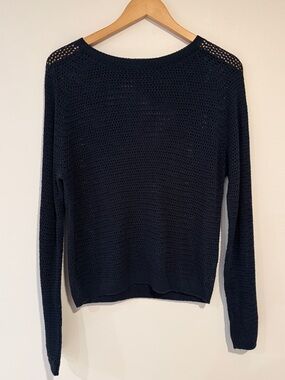 Uniqlo 3D Knit Mesh Sweater - Navy - Medium Long Sleeve